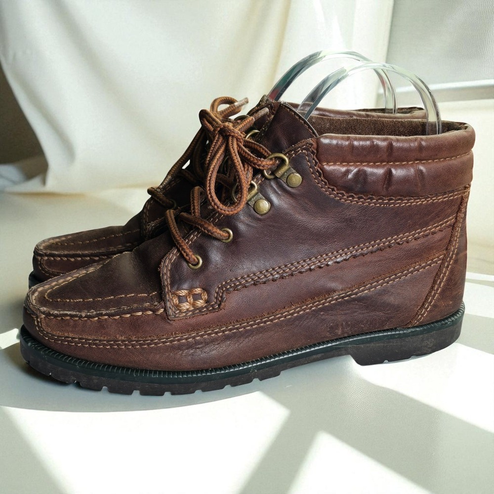 MIA Outdoor Leather Ankle Boots Kids?‎ 6 Lace Up Round Toe Brown Made in Brazil